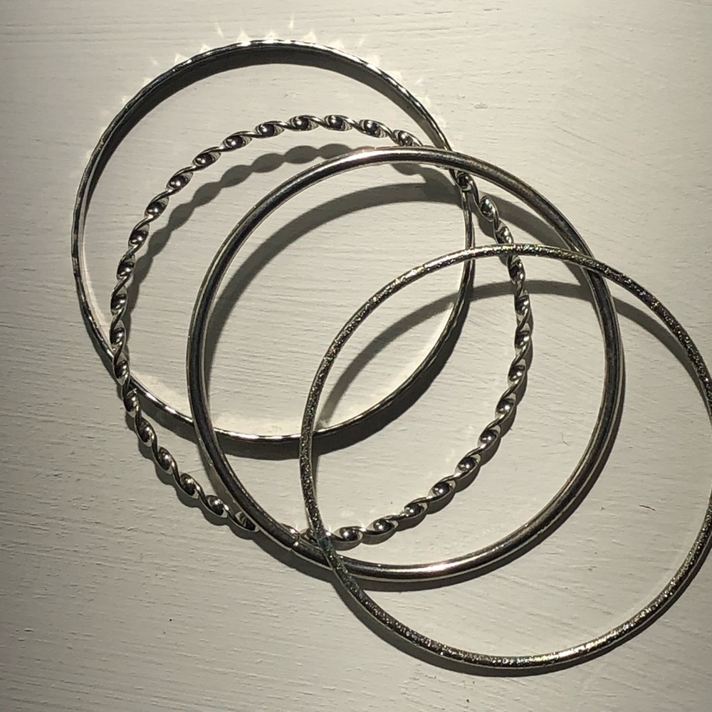 Silver Bangle Set - Picture 2 of 2